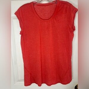 Lululemon Yoga Workout T-Shirt Burnt Orange Red Medium Lightweight Breathable